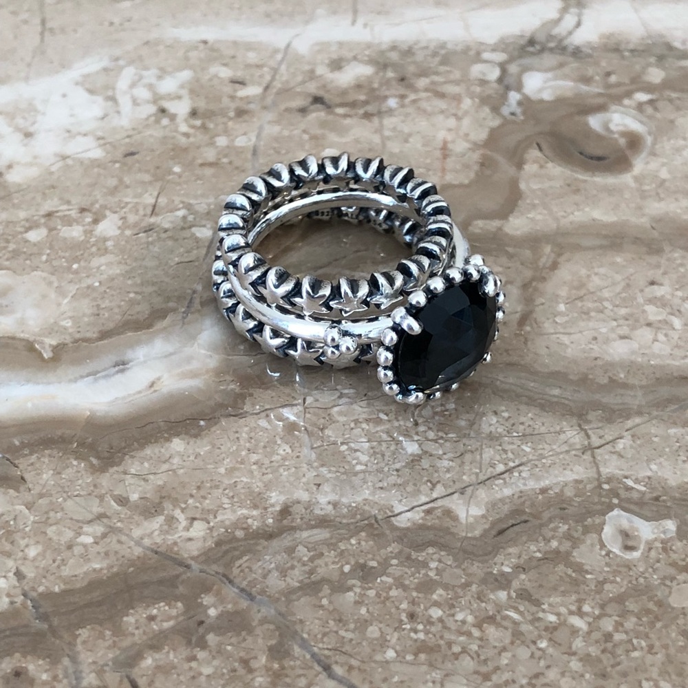 NEW PANDORA Silver Ring STAR Size 6 (52) - Picture 6 of 7